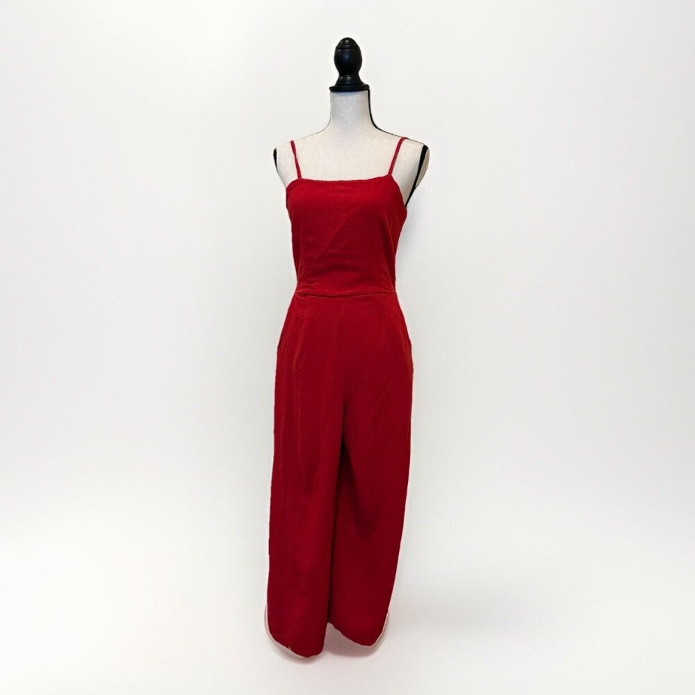 Oak + Fort Jumpsuit Women’s Medium  Wide Leg Tie Back Mark On Ankle
